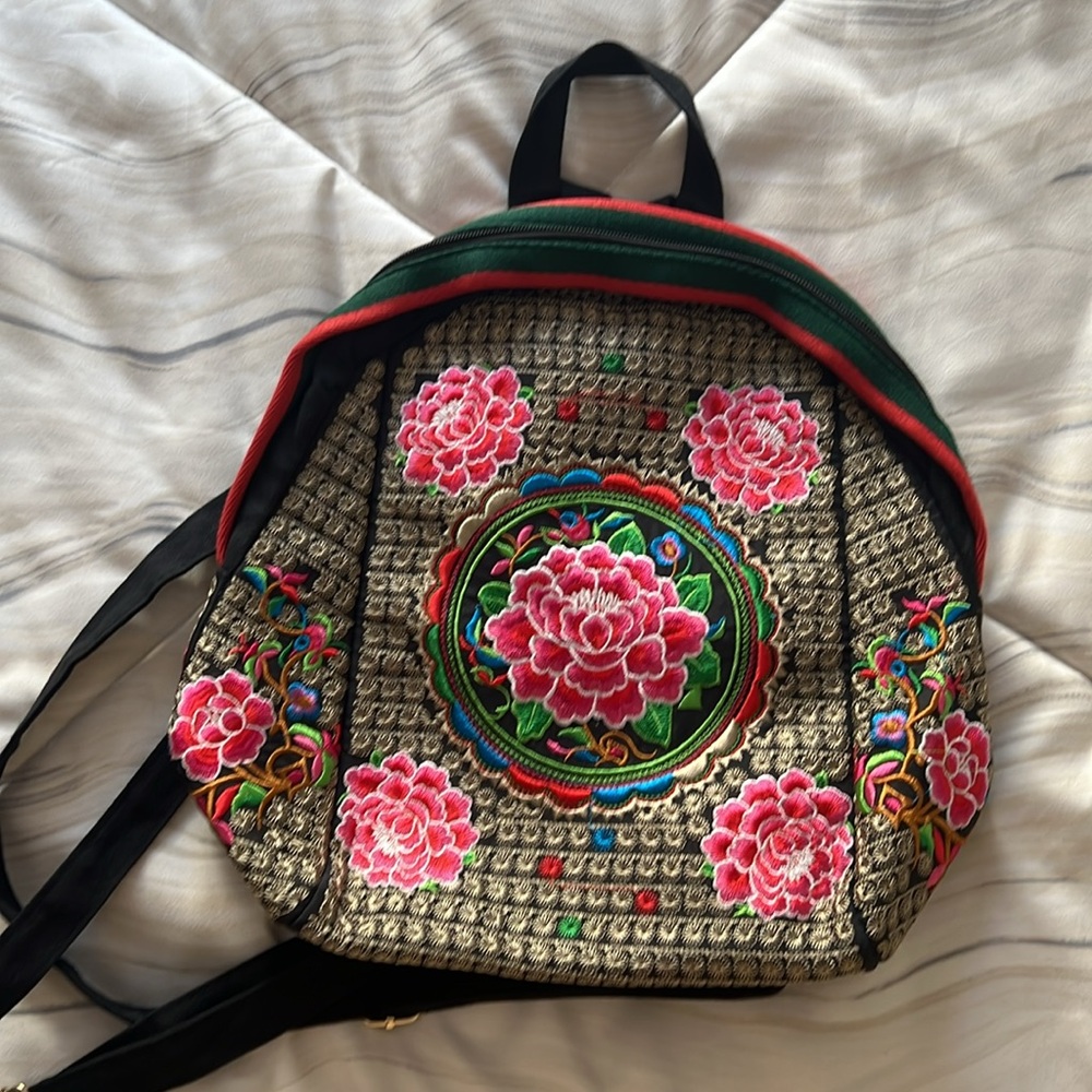 Brand new embroidered backpack